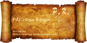 Pántya Kinga névjegykártya