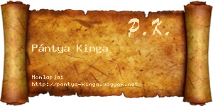 Pántya Kinga névjegykártya